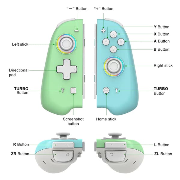 Kompatibel trådløs controller (V/H) til Switch / OLED Lite, joysticks med Custom Crossing Edition Black