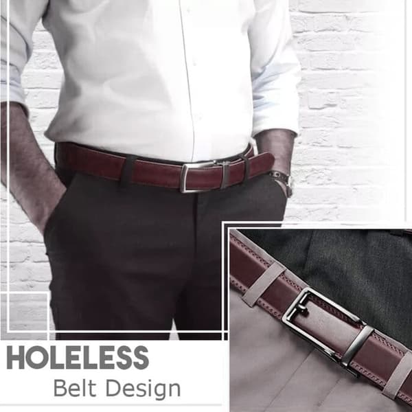 Herrläderbälte med automatisk spänne Jeans Byxor Bälte Kaffe Coffee 125cm
