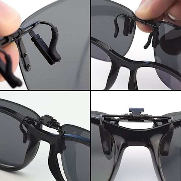 Polariserede solbrilleclips, foldbare og ultralette, over solbriller