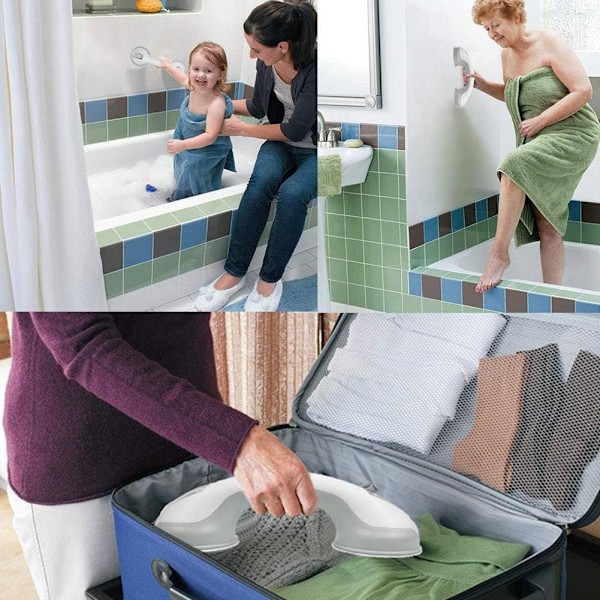 Sugkoppsgrepp för badrum (2-pack) - WELLNGS