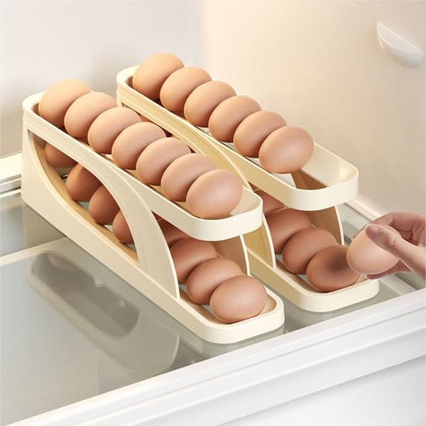Automatisk rullende eggholder Kjøleskap Eggoppbevaringsboks Egg Co
