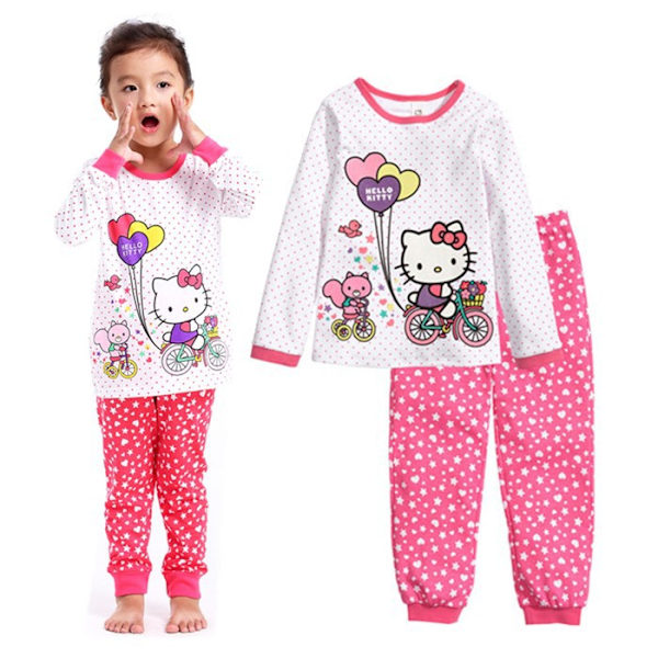 Barn Flickor Pojkar Katt Katie Pyjamas Långärmad Outfit Bekväm Nattkläder Pyjamasset #7 #7 90cm