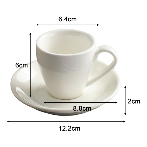 Porslin Espresso-kopp med fat, Espresso-kopp, 80 ml/2,7 oz White