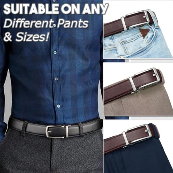 Herrläderbälte med automatisk spänne Jeans Byxor Bälte Kaffe Coffee 125cm