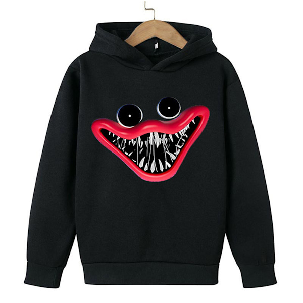 Kid Poppy Playtime Huggy Wuggy Hoodie Jacka Outdoor Winter Black h 160cm Black