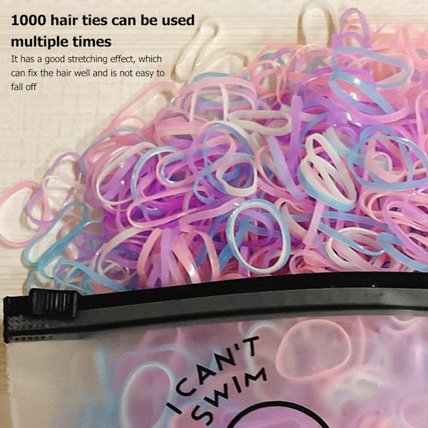 Färgglada elastiska hårband för flickor, barn - 1000 st små gummiband 0.1