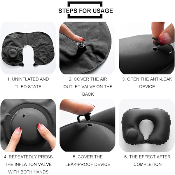 Neck Pillow, U-Shaped Black