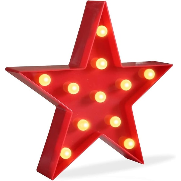 Ledd stjärnformad plasttältljus för väggdekor Batteridriven (röd)