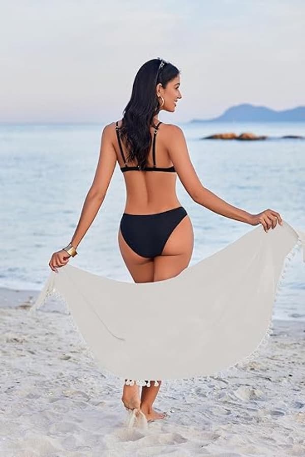 Kort chiffongbur - 50*180cm - Strandchiffongklänning - Vit