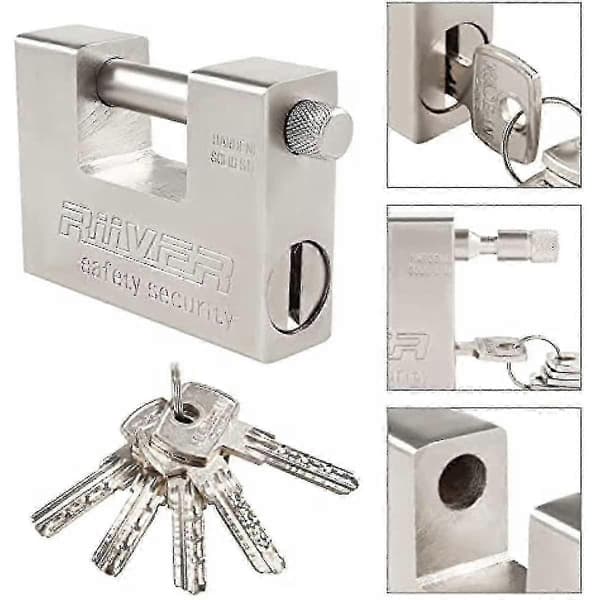 2-pack 104mm Hänglås, Kraftigt Containerlås, Högsäkerhets Dörrlås med 10 Nycklar, Solid