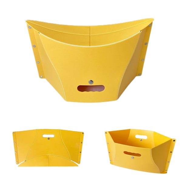 Vikbar Bärbar Camping Vandringsstol, Lättvikts Fällstol Resefest BBQ Tunnelbana Bibliotek Ryggsäck Utomhus Ultralätt Mini yellow