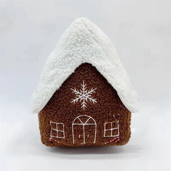 Plush Puterute Gingerbreadhus - Pynteputer, Lekeputer, Hjemmedekorasjon, Julegaver til Barn As Shown