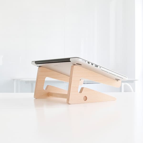 Bärbar datorställ i bambu, universellt ergonomiskt laptopställ, passar 10-15 tums laptopställ, vertikalt laptopställ