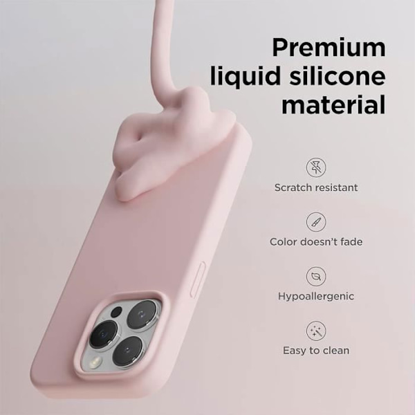 Skyddande mobilskal - BOOLING - iPhone 16 Pro - Flytande silikon - Slim - Rosa Rosa