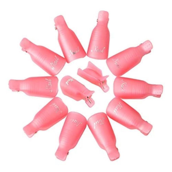 10 st Plast Akryl Nail Art Soak Off Cap Remover Wrap Tool-1 Pink