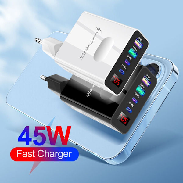 Mobil Lader Multi Ladehode HVIT EU PLUGG EU PLUGG Hvit EU Plug-EU Plug White