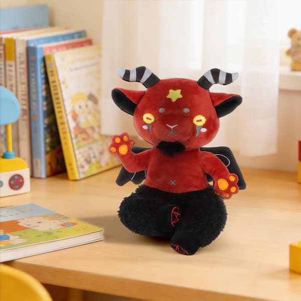 Baphomet Plyschleksak Demon Gosedjur Gotisk Inredning För Rum Barnpresent Red