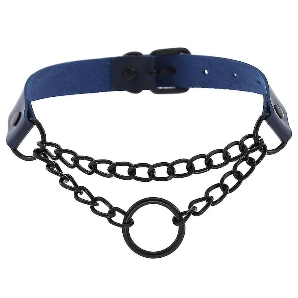 Personlighet Diablo Punk Wind Cortical Ring Collar Necklace-26 dark blue