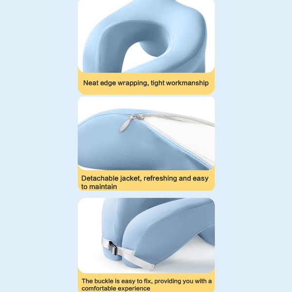 Ergonomisk hukommelsesskumspude, specielt designet til kontorsøvn, behagelig, åndbar og træthedslindrende. blue