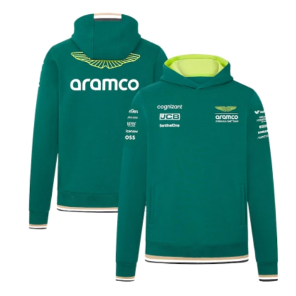 Herre Sweatshirt Løs Passform Pullover Hettegenser Racing Langermet Sweatshirt Med Lommer - Grønn XL