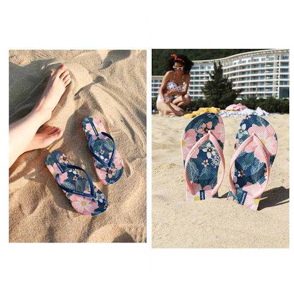 Flip Flops Dame Hawaiisk rosa pink 37
