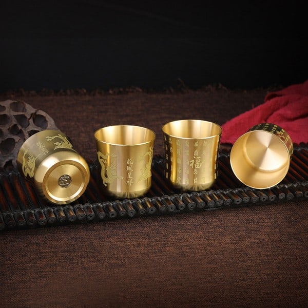 Tekopp Temugg Husholdningsartikler i Messing Kina Antik Bar Drikkeartikler Anc A