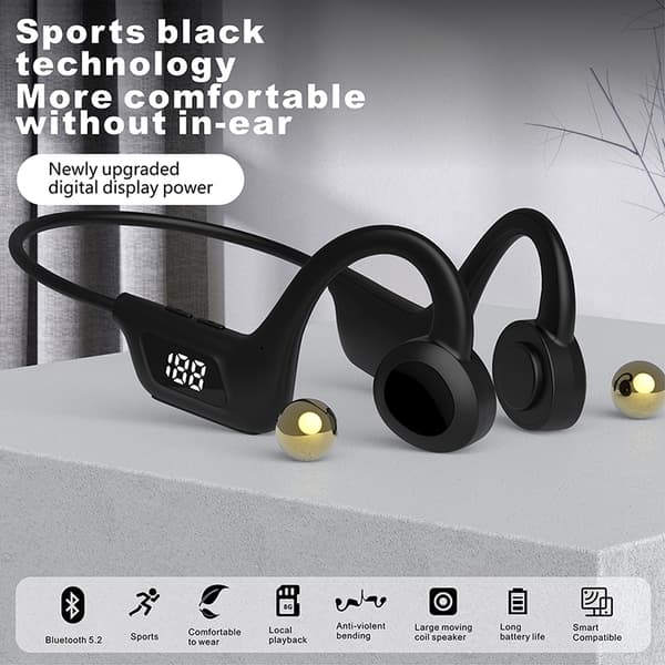 Knogleledningshovedtelefoner Trådløse hovedtelefoner Bluetooth-hovedtelefoner Sort LB-K3 K69