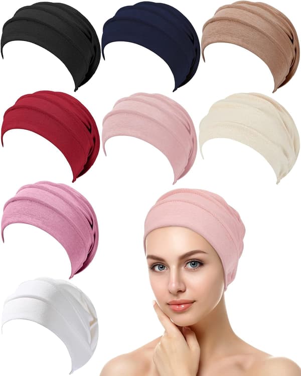 Förseglad förpackning Huvudbonader för kvinnor, Hudvänlig Andningsbar Stickad Heltäckande Mössa Beige