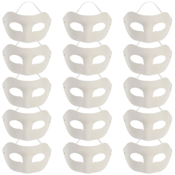 15 st Barnleksaker Halloween-kostym Halloween-festmasker Vita rävmasker Mardi Gras-masker White 20.00X10.00X0.10CM
