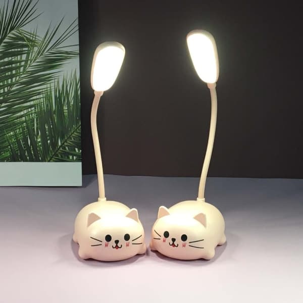 LED Bordlampe Tegneserie Søt Katt Nattlys blue