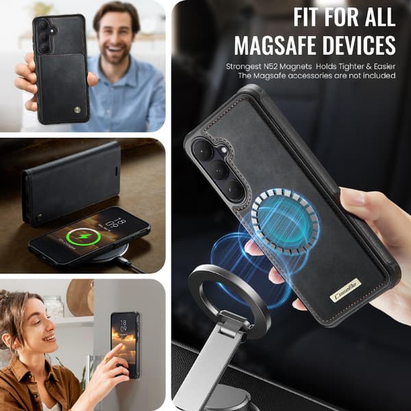 CASEME Til Samsung Galaxy Pung Etui Magnetisk Aftagelig RFID Beskyttelse Blue S23FE