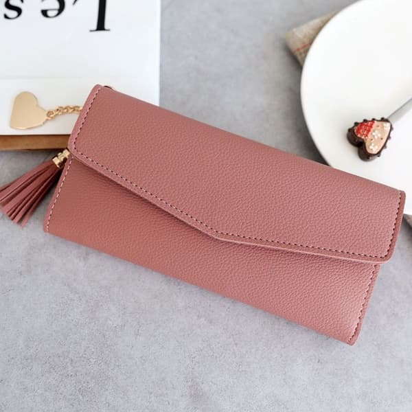 Lompakko kirjekuorilaukussa kytkimessä Deep pink