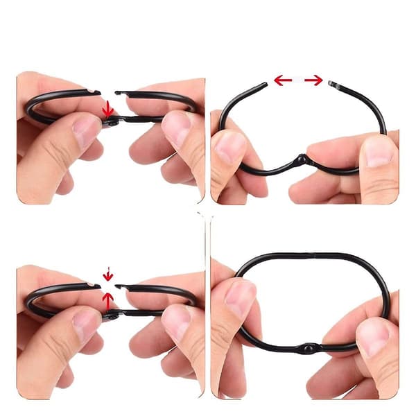 Duschdraperiringar, Duschdraperikrokar, Svarta Duschdraperikrokar Rostfria, Anti-Drop