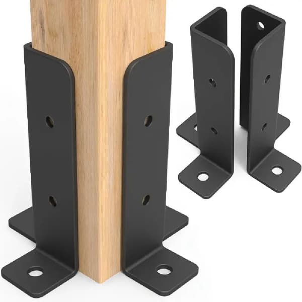 Justerbart däckstolpsfäste 2-pack för 1.5X1.5-2X2-2X4-4X4 stolpar Kraftigt metallstöd för trästaket och lusthus
