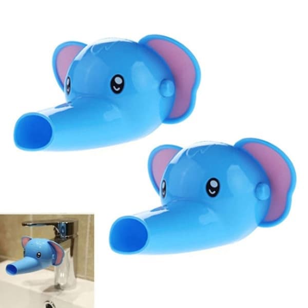 2-delt dusjhåndtak for kran, vaskforlenger, tegneserieelefant kran-2pcs