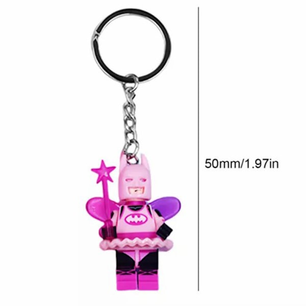 Batman Fairy 3D Nyckelring Rolig Nyckelring Ryggsäckshänge Tecknad Nyckelring Tillbehör Rose red