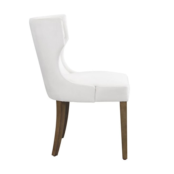 Matsalstol - Set med 2 matsalsstolar i sammet - Ben i massivt trä - Tjock kudde - Beige Beige