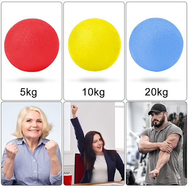 Håndterapiballer Sett med 3 Finger håndledd Osteoartritt