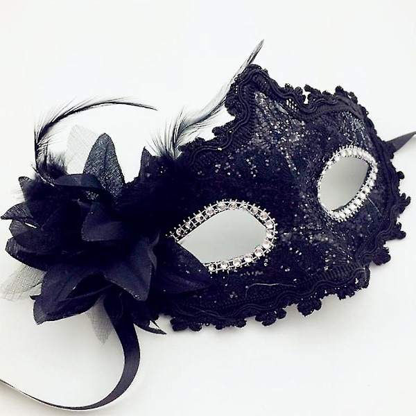 Maskeradmask för kvinnor Jul Kvinnor Blomma Halv ansiktsmasker Ögonmask Cosplay Spetsmask