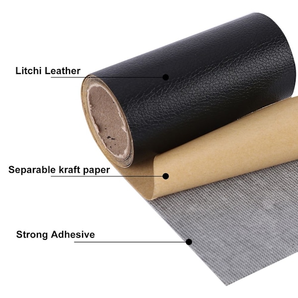 35x137cm Soffläder Reparationstejp Självhäftande Lagningslapp dark brown