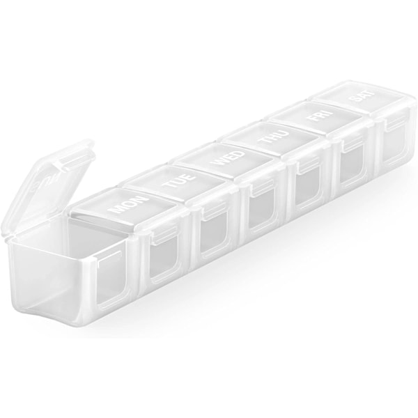 Extra Stor Veckovis Pillerdosa, Daglig Pillerlåda (Vit)