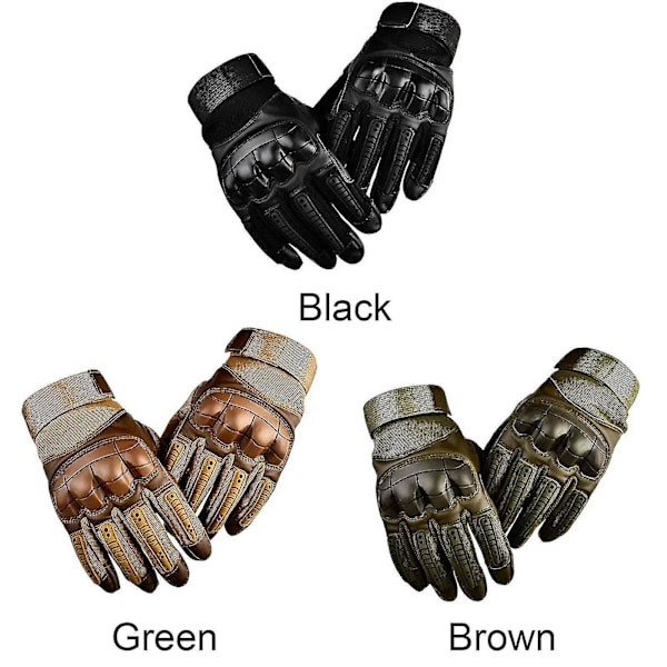Oförstörbara Skyddande Taktiska Handskar med Hela Fingrar - Taktiska Herrhandskar, Pekskärm, Hela Fingrar, för Jakt, Motorcykel Brun Brown XL