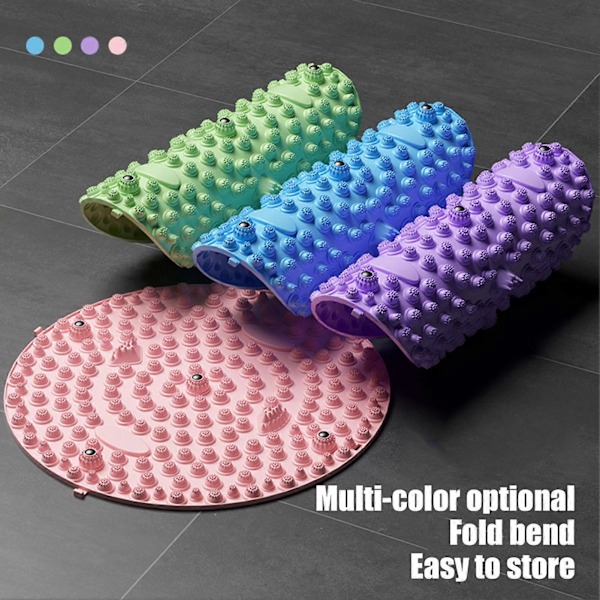 Fotmassasje Steinmatte, Fotrefleksologi Matte med Magnetisk Terapi Akupressur Disk, Avslapningsmassasje Matte Fotmassasjepute, Trykkpunktpute Green