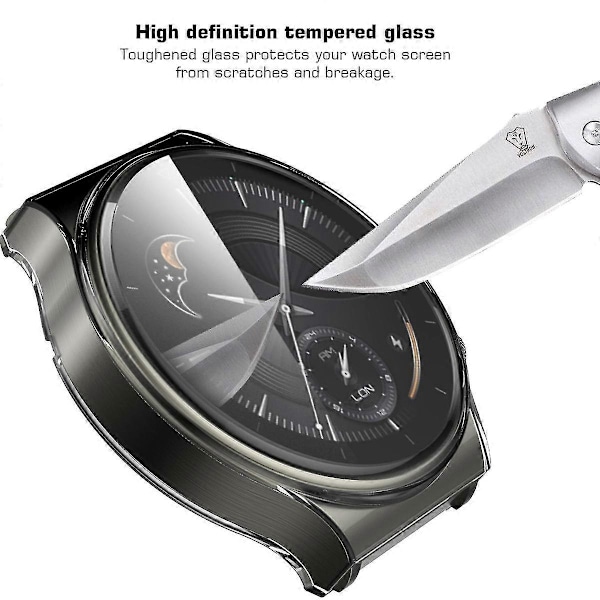 TPU-kehys karkaistulla lasisella näytönsuojalla Huawei Watch GT 2 Pro/Classic/SportP20211224707 -kelloon