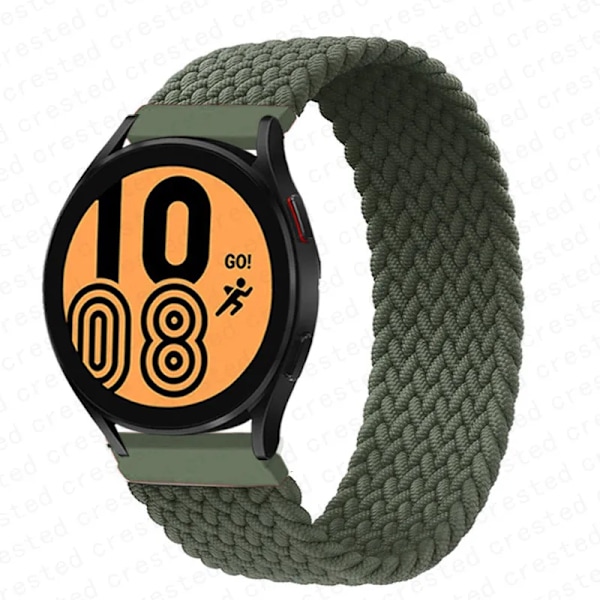 Flätat Solo Loop för Samsung Galaxy Watch 4/5/6/44mm 40mm/classic armband 46 42mm/active 2/Gear S3 armband 22mm 20mm klockarmband Inverness Green h Inverness Green L