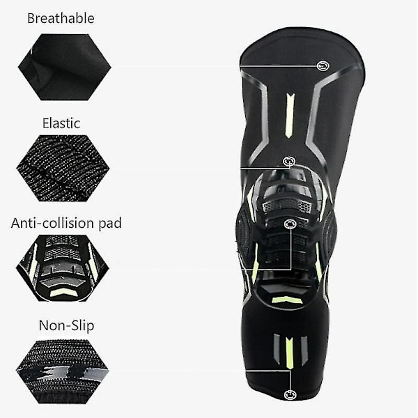 Sport Honeycomb Crashproof Knäskydd Skydd Basketboll Volleyboll Vit 1 Par White 1 Pair L