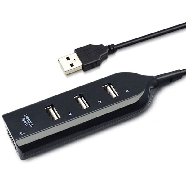 (Musta) USB 2.0 High Multi-USB Multi-USB -sovitin 4 porttia kannettavalle tietokoneelle Vastaanotin IT-tarvikkeet