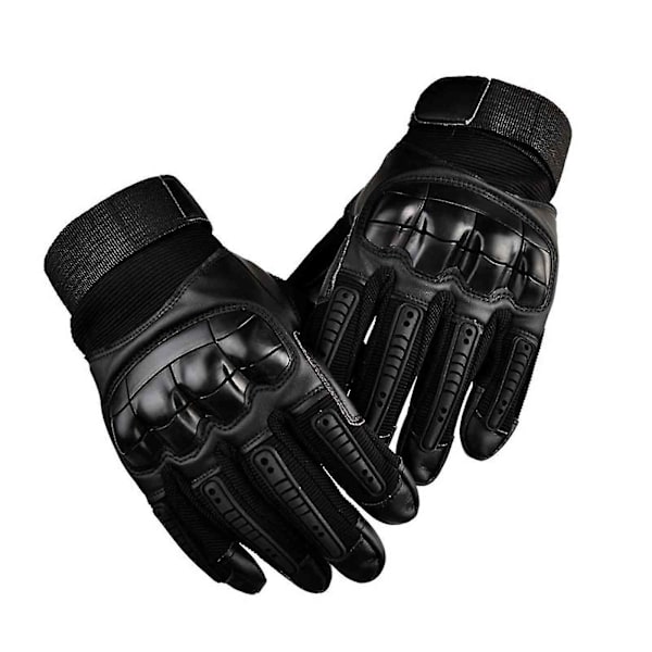Oförstörbara Skyddande Taktiska Handskar med Full Finger - Taktiska Herrhandskar, Pekskärm, Full Finger, för Jakt, Motorcykel Svart Black L