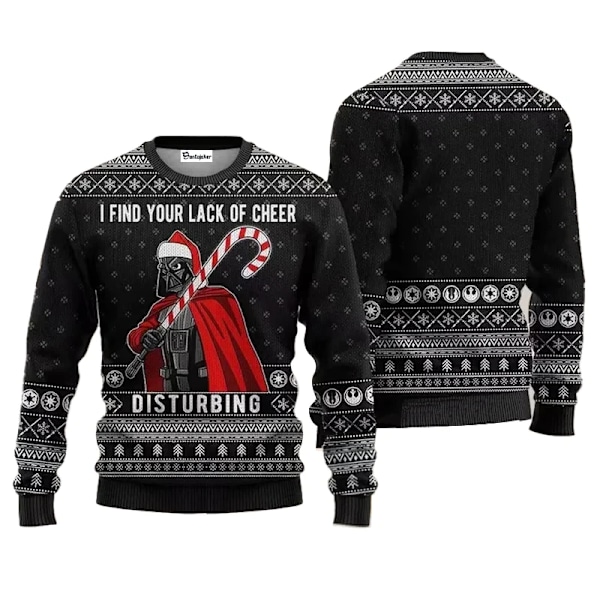 Julegenser Santa Darth Vader Star Wars The Mandalorian Herregenser Høst Vinter Damegenser stil 7 style 7 4XL