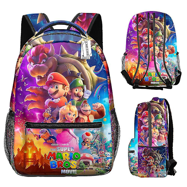 Barn Super Mario Ryggsekk 3D Student Reise Ryggsekk Gutter Jenter H